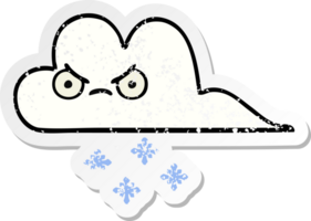 noodlijdende sticker van een schattige cartoon sneeuwwolk png