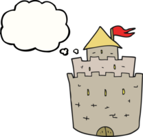 hand drawn thought bubble cartoon castle png