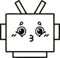 line drawing cartoon of a robot head png