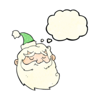 cartoon santa claus face with thought bubble png