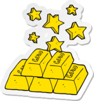 sticker of a cartoon bars of gold png