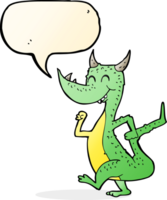dragon heureux de dessin animé avec bulle de dialogue png