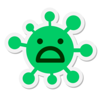 simple autocollant de virus choqué png