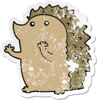 adesivo in difficoltà di un riccio cartone animato png
