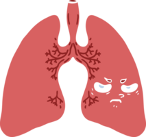Cartoon-Lunge im flachen Farbstil png