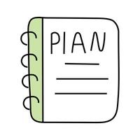 Planner notepad doodle . isolated on white background vector