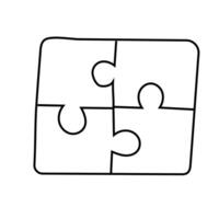 Doodle puzzle. isolated on white background vector