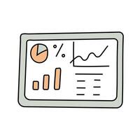 Graph, analytics doodle. isolated on white background vector