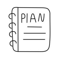 Planner notepad doodle . isolated on white background vector