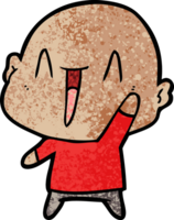 happy cartoon bald man png