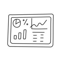 grafico, analítica garabatear. aislado en blanco antecedentes vector