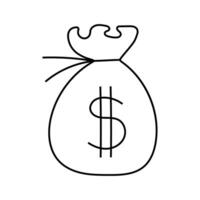 Money bag doodle. isolated on white background vector