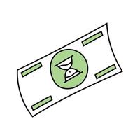 Banknote and clock doodle. illustration vector