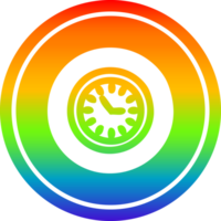 muur klok circulaire icoon met regenboog helling af hebben png