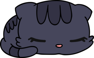 dibujos animados ilustración kawaii linda dormido gatito png