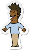 sticker of a cartoon happy man png