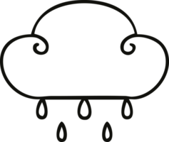 linje teckning knäppa tecknad serie regn moln png
