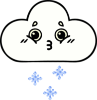 comico libro stile cartone animato di un' neve nube png