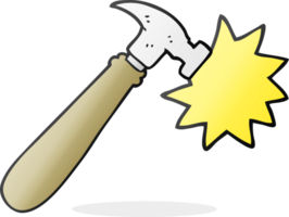 Hand gezeichnet Karikatur Hammer png