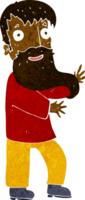 homme barbu excité de dessin animé png