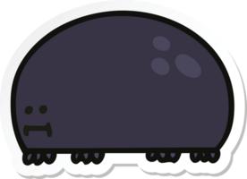 sticker of a quirky hand drawn cartoon beetle png