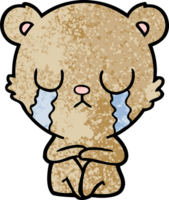 crying cartoon bear png