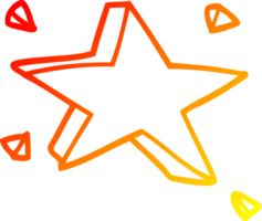 warm gradient line drawing of a cartoon star png