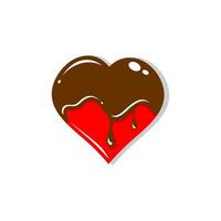 chocolate shaped love sign vector