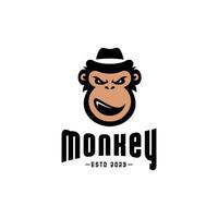 angry monkey wearing a cowboy hat vector