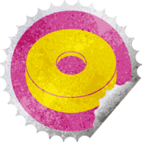 donut graphic   circular peeling sticker png