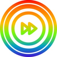 schnell nach vorne kreisförmig Symbol mit Regenbogen Gradient Fertig png