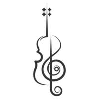 violín logo icono diseño vector