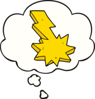 cartoon lightning strike with thought bubble png