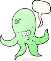 hand drawn speech bubble cartoon octopus png