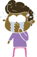 flat color style cartoon crying man png