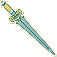 sticker of tattoo in traditional style of a dagger png