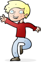 cartoon excited boy dancing png