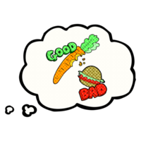 hand drawn good and bad food png