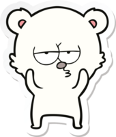 sticker of a bored polar bear cartoon png