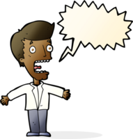 cartoon screaming man with speech bubble png