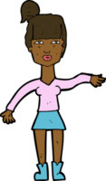 cartoon woman making dismissive gesture png