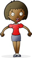 cartoon confused woman shrugging shoulders png