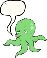 hand drawn speech bubble cartoon octopus png