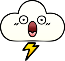 gradient shaded cartoon of a thunder cloud png