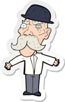 sticker of a cartoon angry old man png