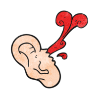 hand drawn texture cartoon severed ear png