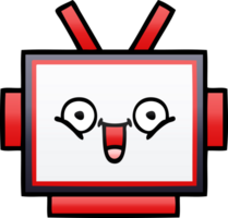 gradient shaded cartoon of a robot head png