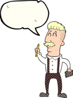 hand drawn comic book speech bubble cartoon man with notebook png