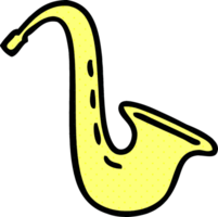 comic book style cartoon of a musical saxophone png