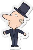 sticker of a cartoon man wearing top hat png